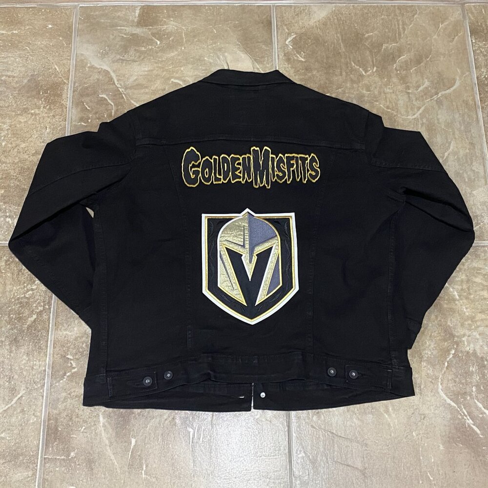 Men's black denim jacket with VGK patches - Picture 2 of 2